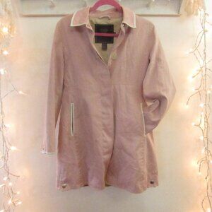 Coach Pink Vintage Trench Walking Coat sz 8